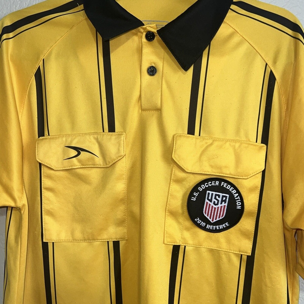 Official Sports US Soccer Federation 2018 Referee Jersey‎ Shirt Yellow  Size AS